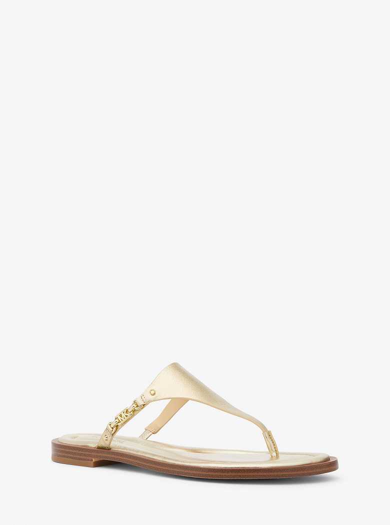 Michael Kors Daniella Metallic Leather Pale Gold | SN-MK27575