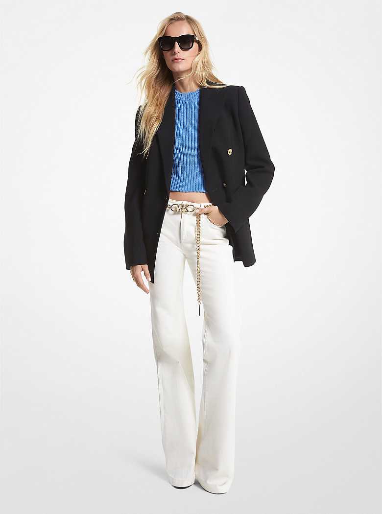 Michael Kors Denim Belted Flared Bone | SN-MK26544