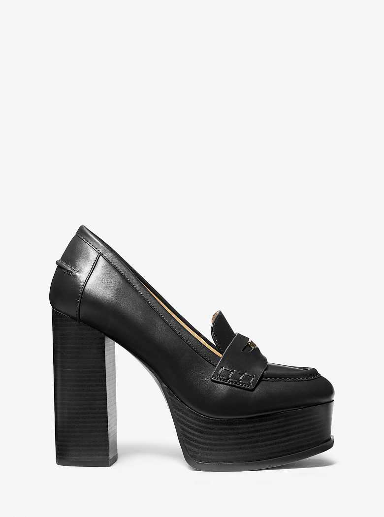 Michael Kors Eden Leather Platform Black | SN-MK27629