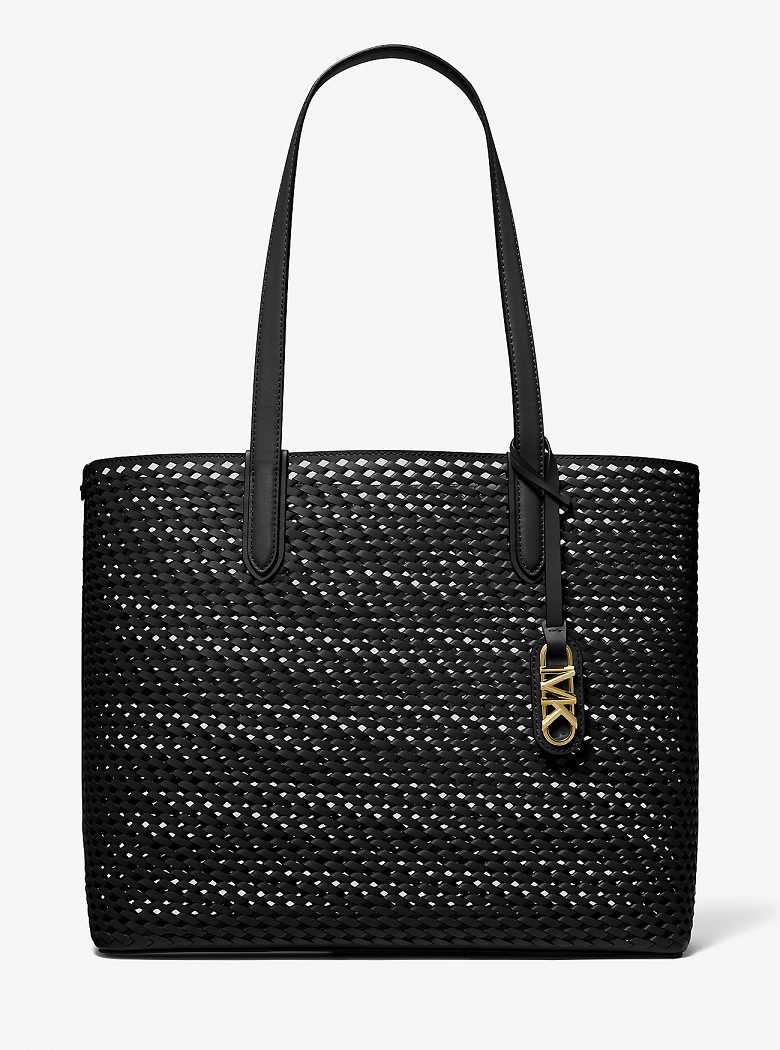 Michael Kors Eliza Extra-Large Hand-Woven Leather Black | SN-MK26795