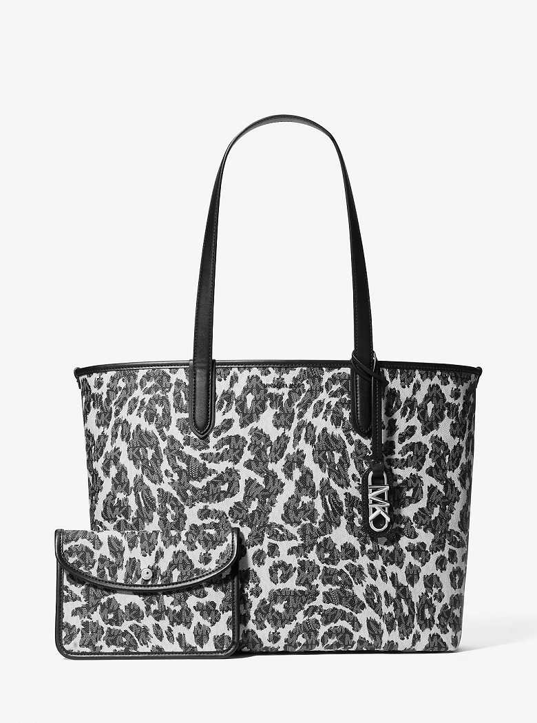 Michael Kors Eliza Extra-Large Leopard Logo Black Combo | SN-MK26798