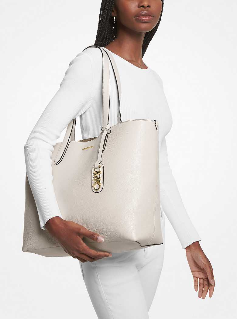 Michael Kors Eliza Extra-Large Pebbled Leather Lt Cream | SN-MK26835