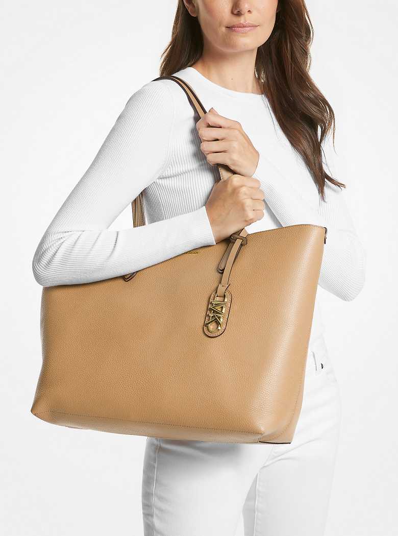 Michael Kors Eliza Extra-Large Pebbled Leather Pale Peanut | SN-MK26836