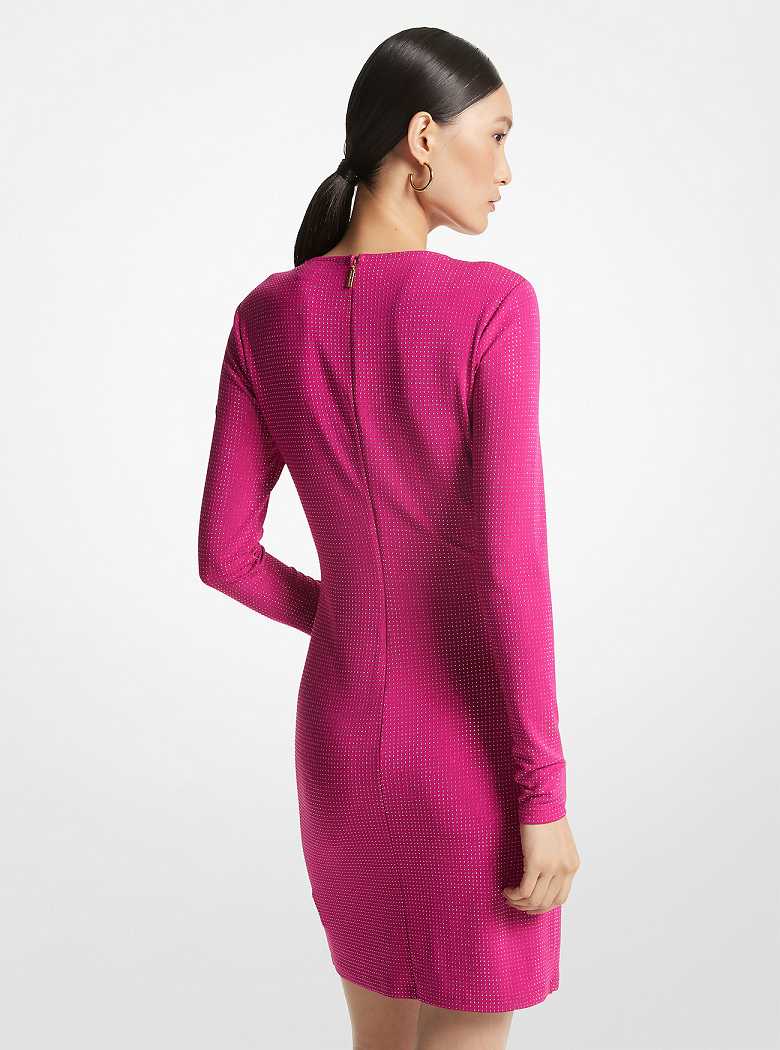 Michael Kors Embellished Matte Jersey Deep Fuchsia | SN-MK26707