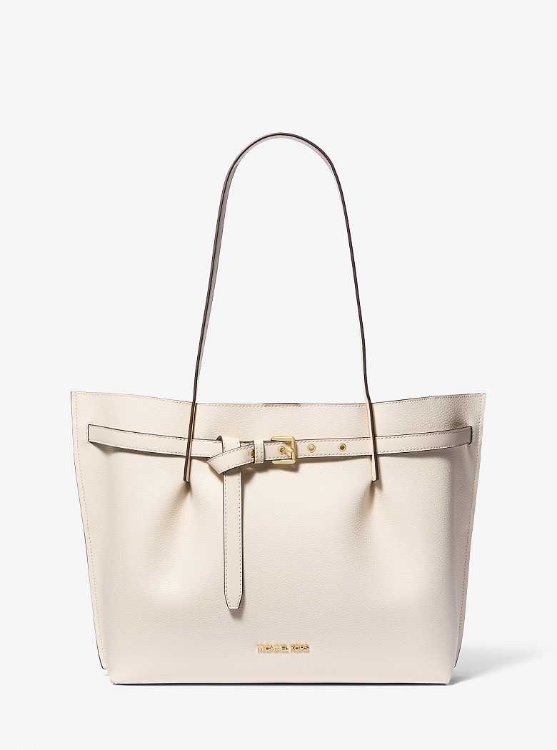 Michael Kors Emilia Large Pebbled Leather Lt Cream | SN-MK26874