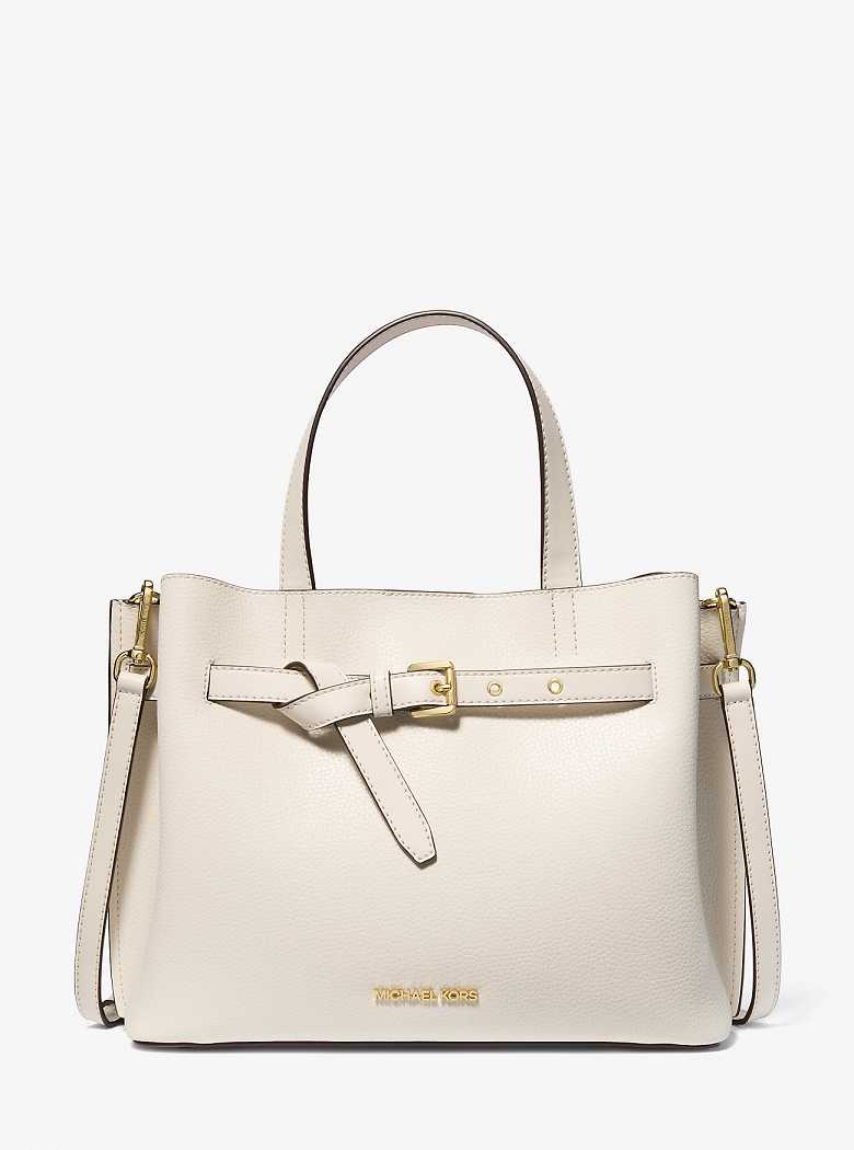 Michael Kors Emilia Large Pebbled Leather Lt Cream | SN-MK26875