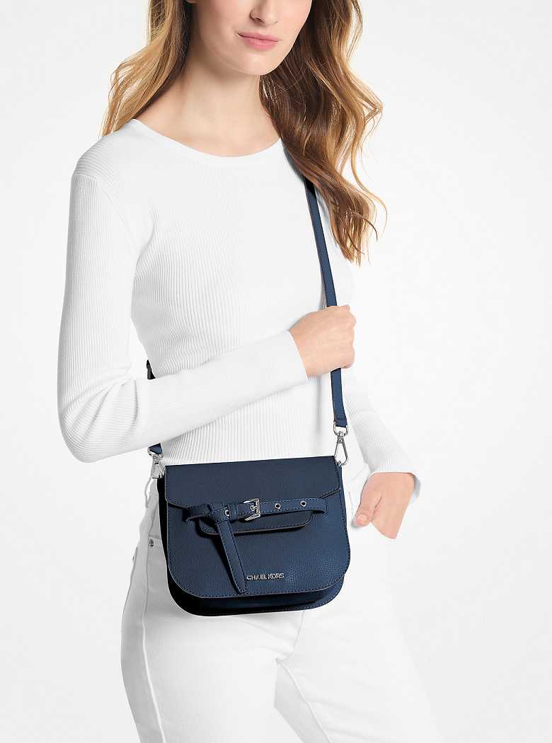 Michael Kors Emilia Small Pebbled Leather Navy | SN-MK27264