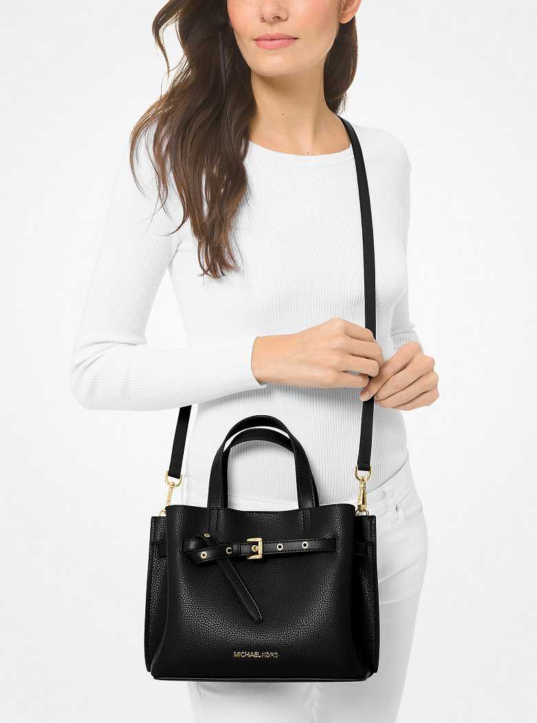 Michael Kors Emilia Small Pebbled Leather Black | SN-MK27366