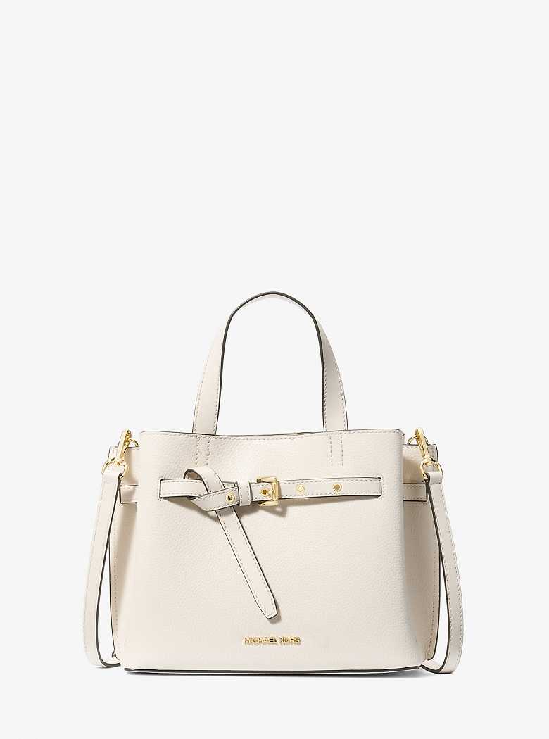 Michael Kors Emilia Small Pebbled Leather Lt Cream | SN-MK27367