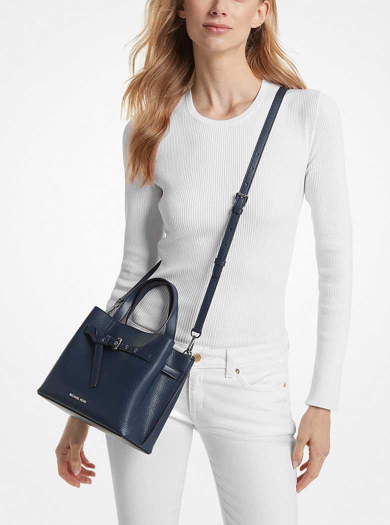 Michael Kors Emilia Small Pebbled Leather Navy | SN-MK27389