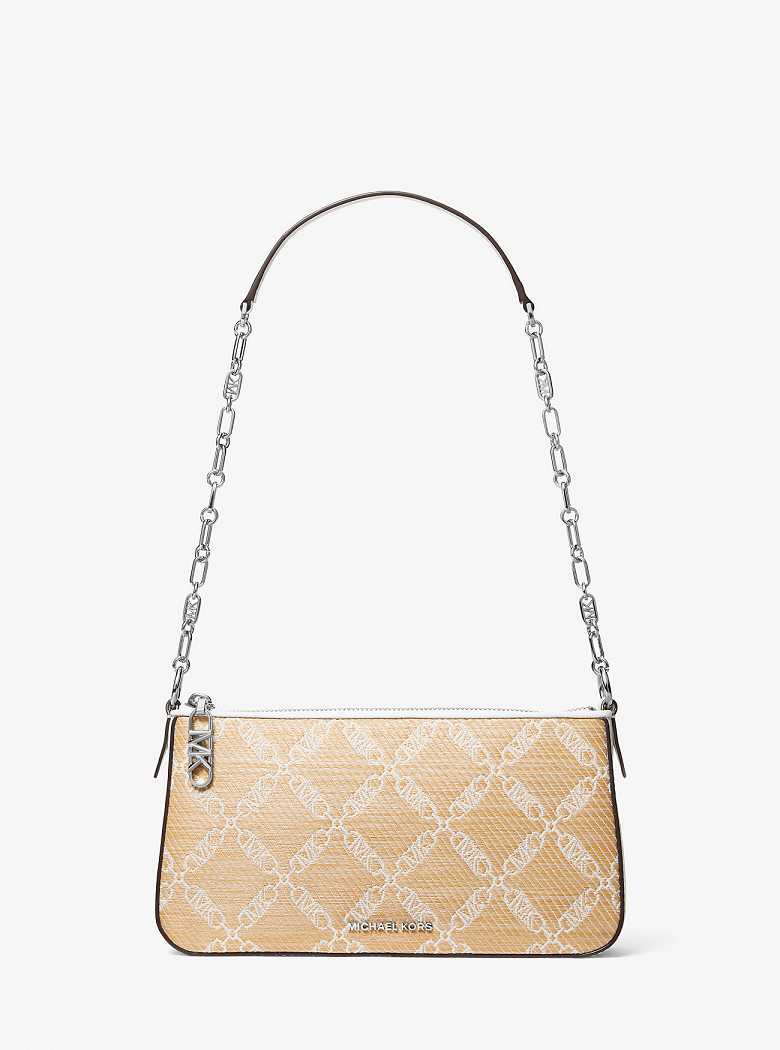 Michael Kors Empire Medium Straw Chain-Link Nat/Opticwht | SN-MK26975