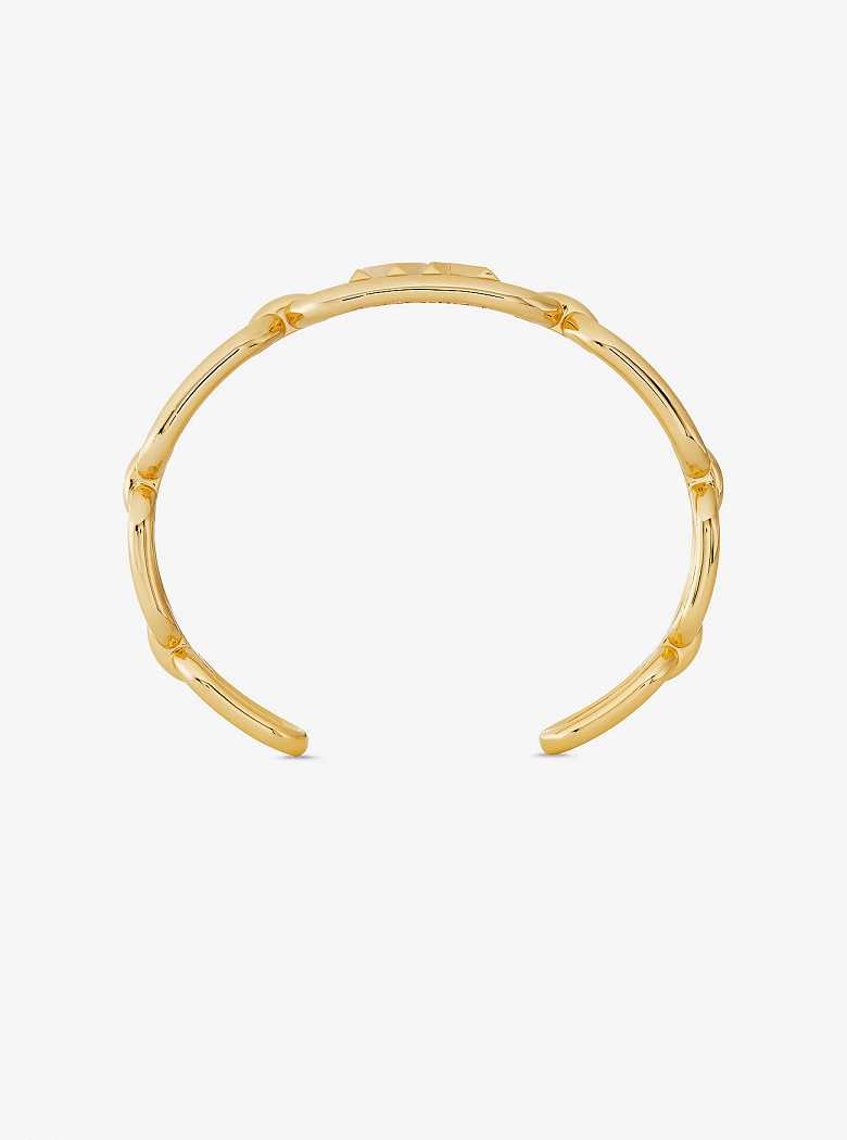 Michael Kors Empire Precious Metal-Plated Brass Chain-Link Cuff Gold | SN-MK27718