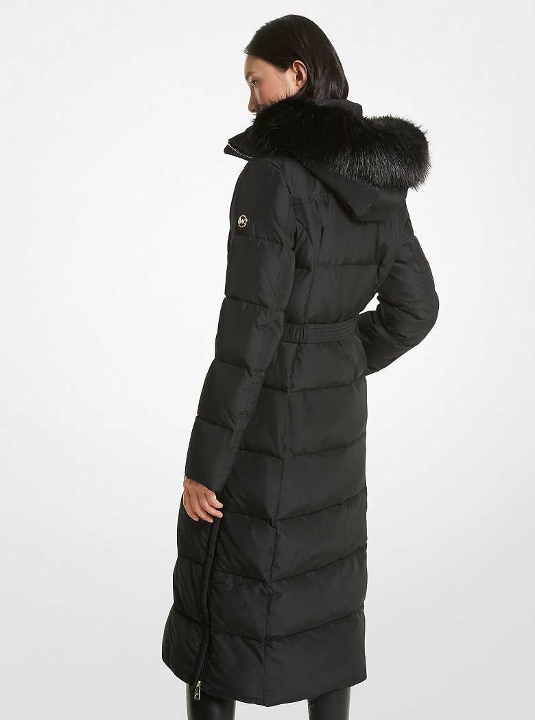 Michael Kors Faux Fur Trim Quilted Black | SN-MK26611