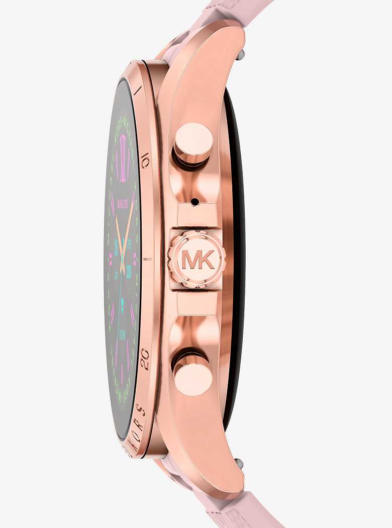 Michael Kors Gen 6 Bradshaw Rose Gold-Tone and Logo Silicone Blush | SN-MK28271