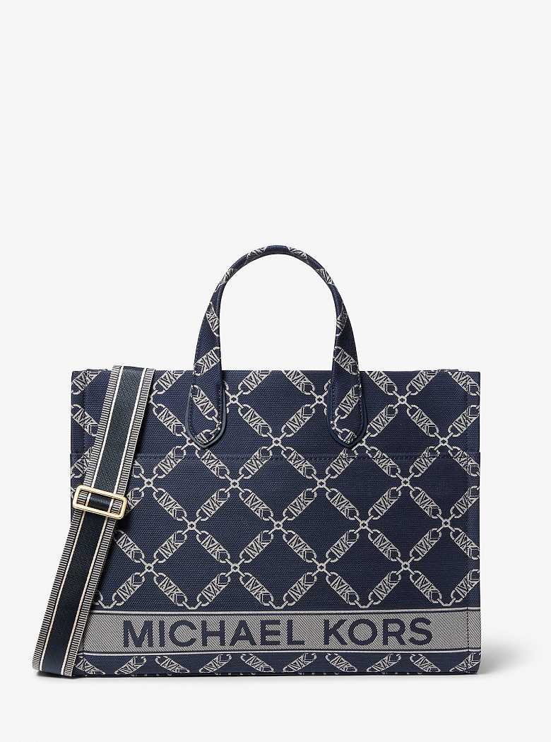 Michael Kors Gigi Large Empire Logo Jacquard Navy Multi | SN-MK26799