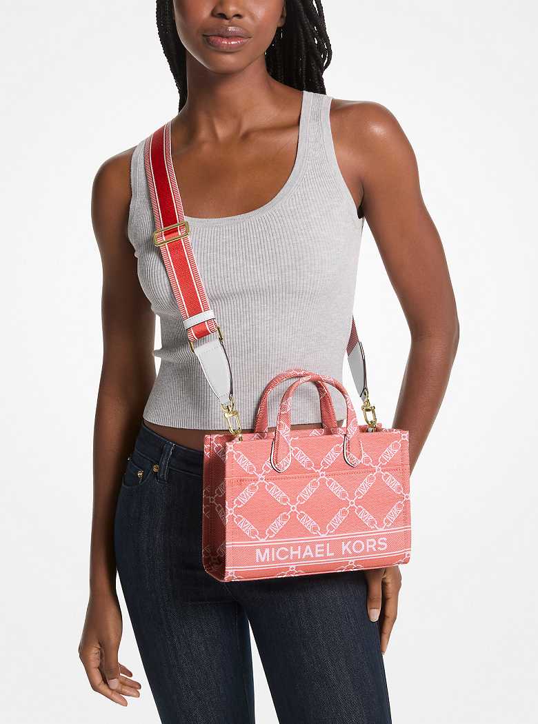 Michael Kors Gigi Small Empire Logo Jacquard Spiced Coral | SN-MK27297