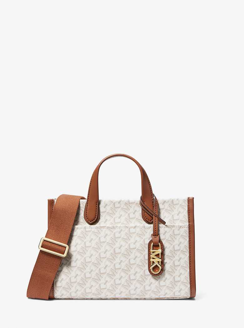 Michael Kors Gigi Small Empire Signature Logo Vanilla/Luggage | SN-MK26861