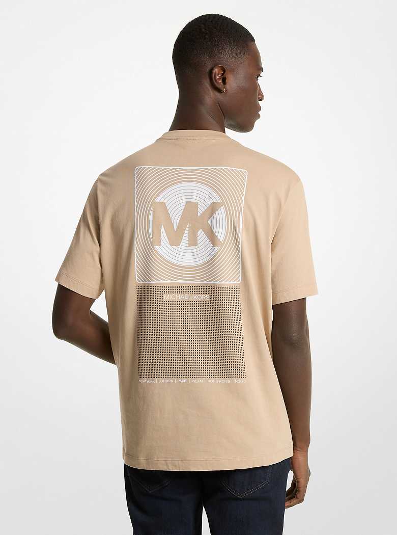 Michael Kors Graphic Logo Cotton Khaki | SN-MK27936