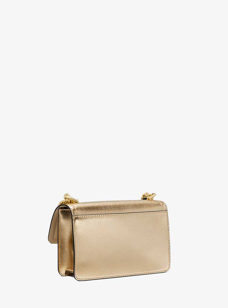 Michael Kors Heather Extra-Small Metallic Leather Pale Gold | SN-MK27217