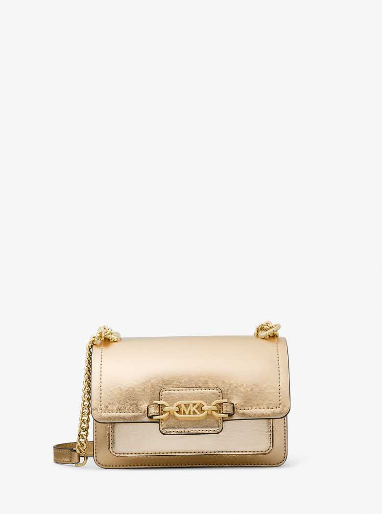 Michael Kors Heather Extra-Small Metallic Leather Pale Gold | SN-MK27217