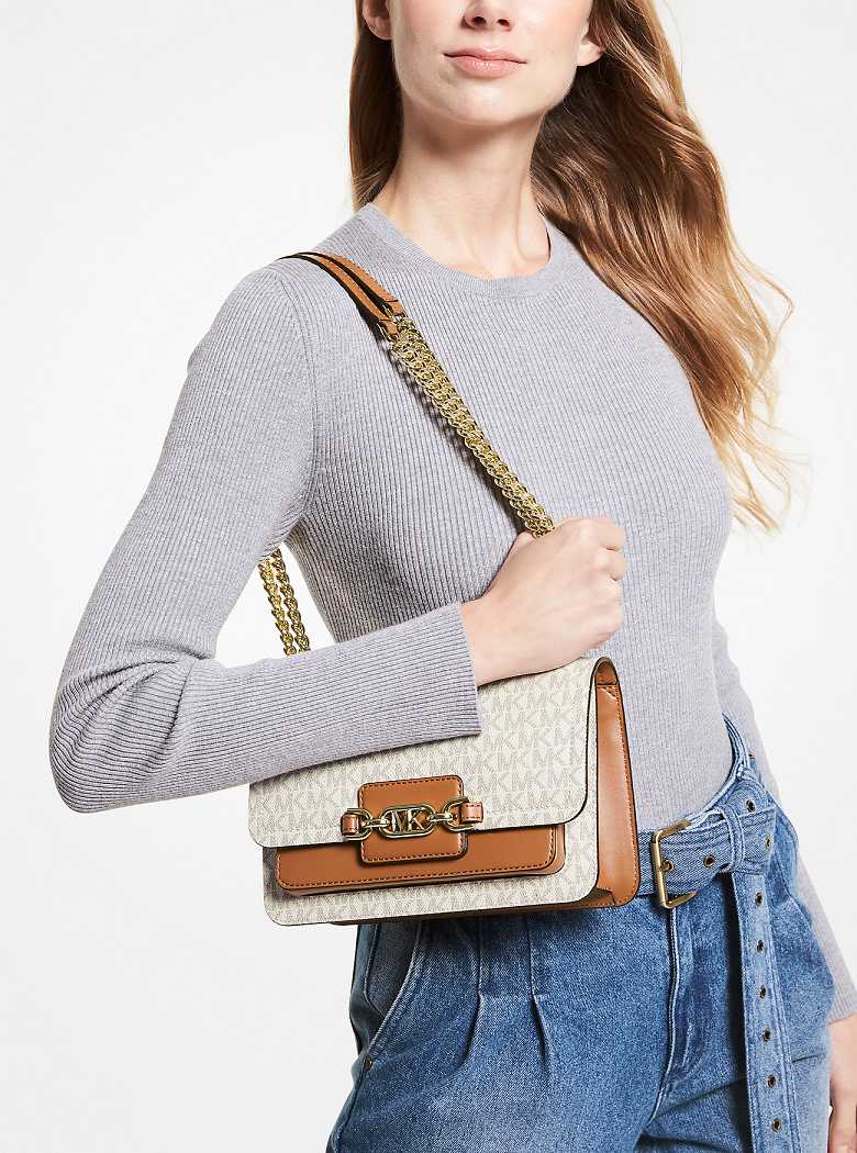 Michael Kors Heather Large Logo Vanilla/Acorn | SN-MK27082