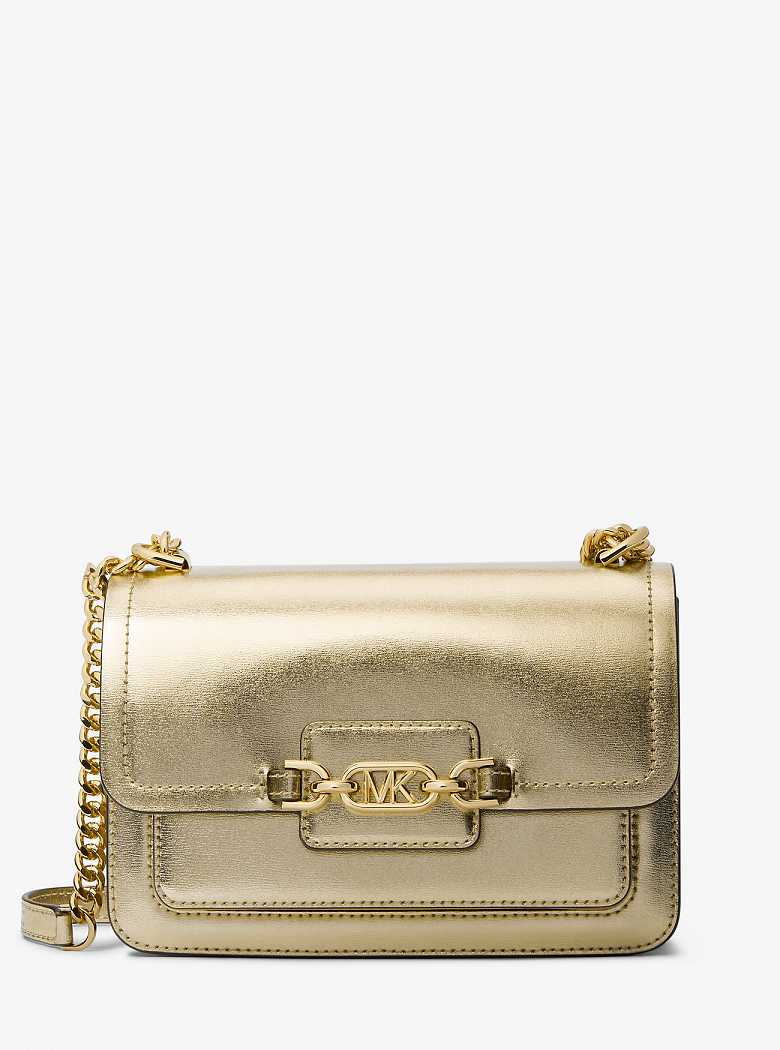 Michael Kors Heather Large Metallic Leather Pale Gold | SN-MK27086