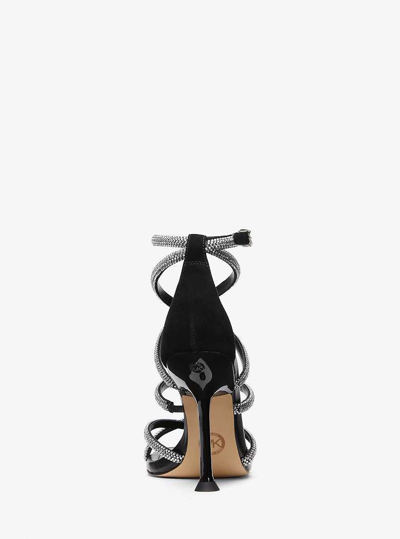 Michael Kors Imani Embellished Faux Suede Black | SN-MK27601