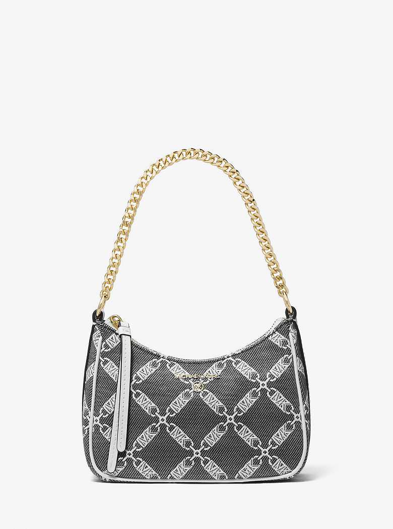 Michael Kors Jet Set Charm Small Empire Logo Jacquard Black/White | SN-MK26985