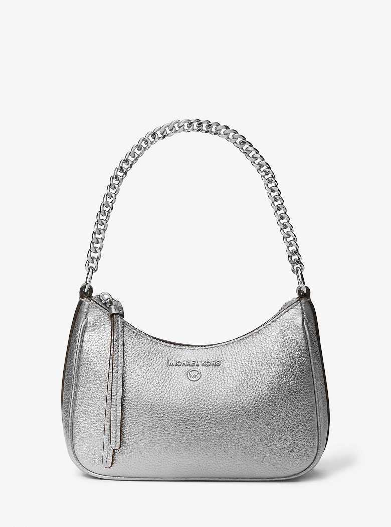 Michael Kors Jet Set Charm Small Metallic Leather Silver | SN-MK26992