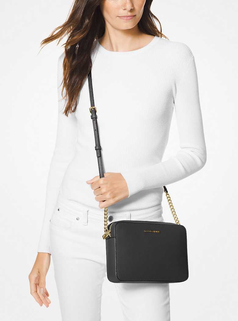 Michael Kors Jet Set Large Saffiano Leather Black | SN-MK27262