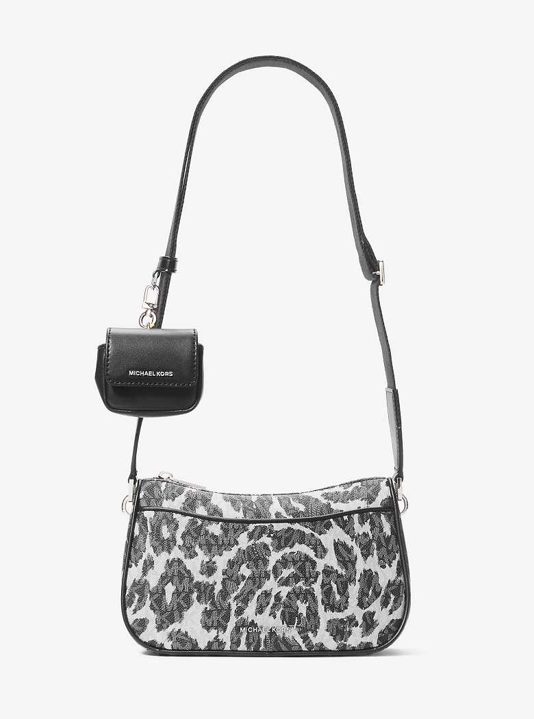 Michael Kors Jet Set Medium Leopard Logo Black Combo | SN-MK27137