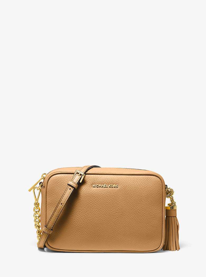 Michael Kors Jet Set Medium Pebbled Leather Pale Peanut | SN-MK27156