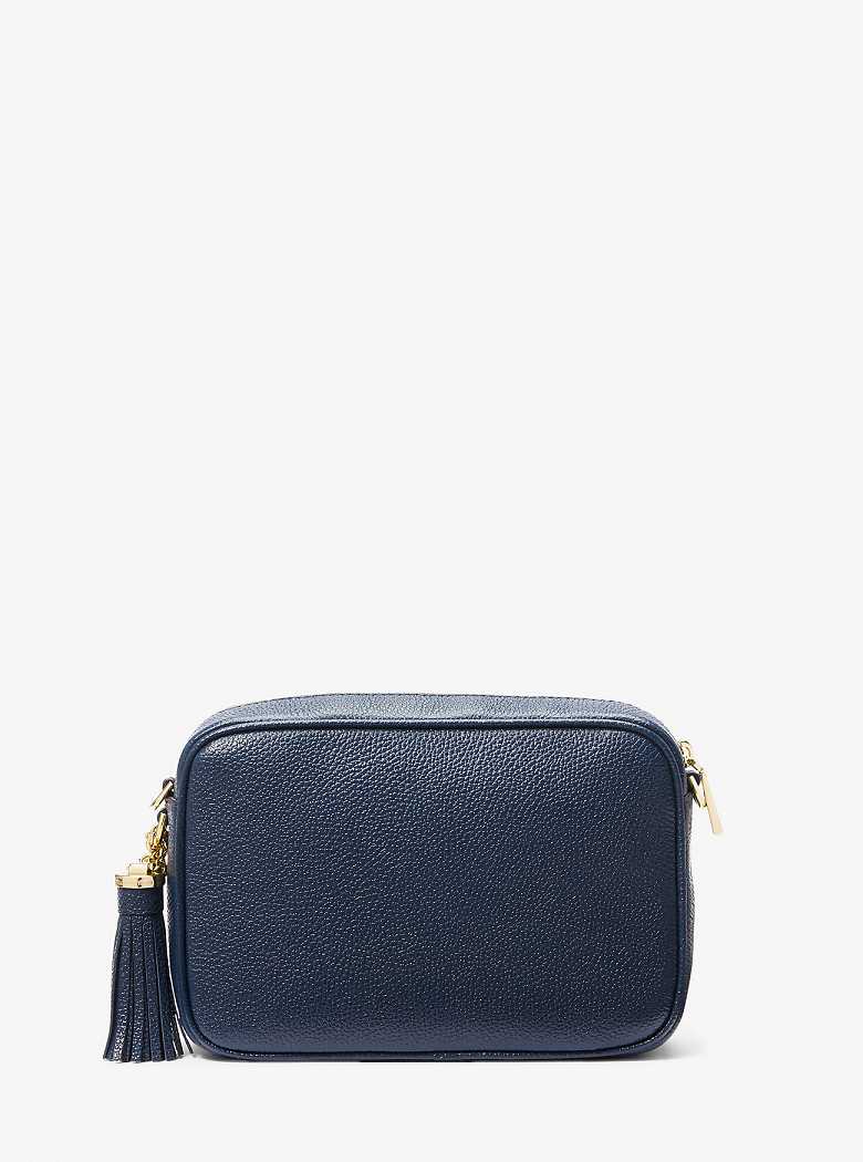 Michael Kors Jet Set Medium Pebbled Leather Navy | SN-MK27158