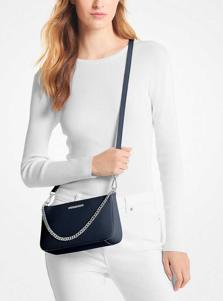 Michael Kors Jet Set Medium Saffiano Leather Navy | SN-MK27200