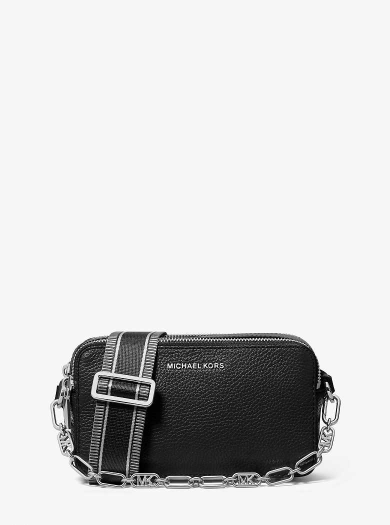 Michael Kors Jet Set Small Pebbled Leather Double-Zip Black | SN-MK27208