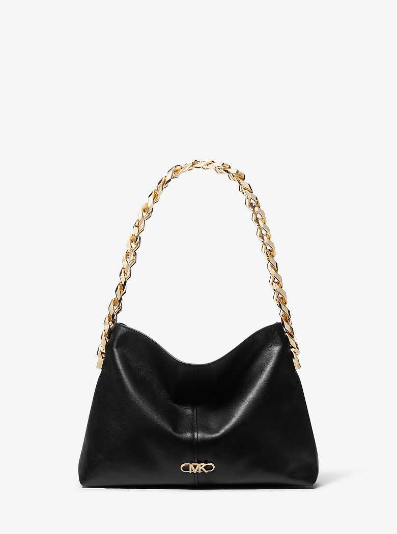 Michael Kors Jordyn Small Leather Black | SN-MK27046