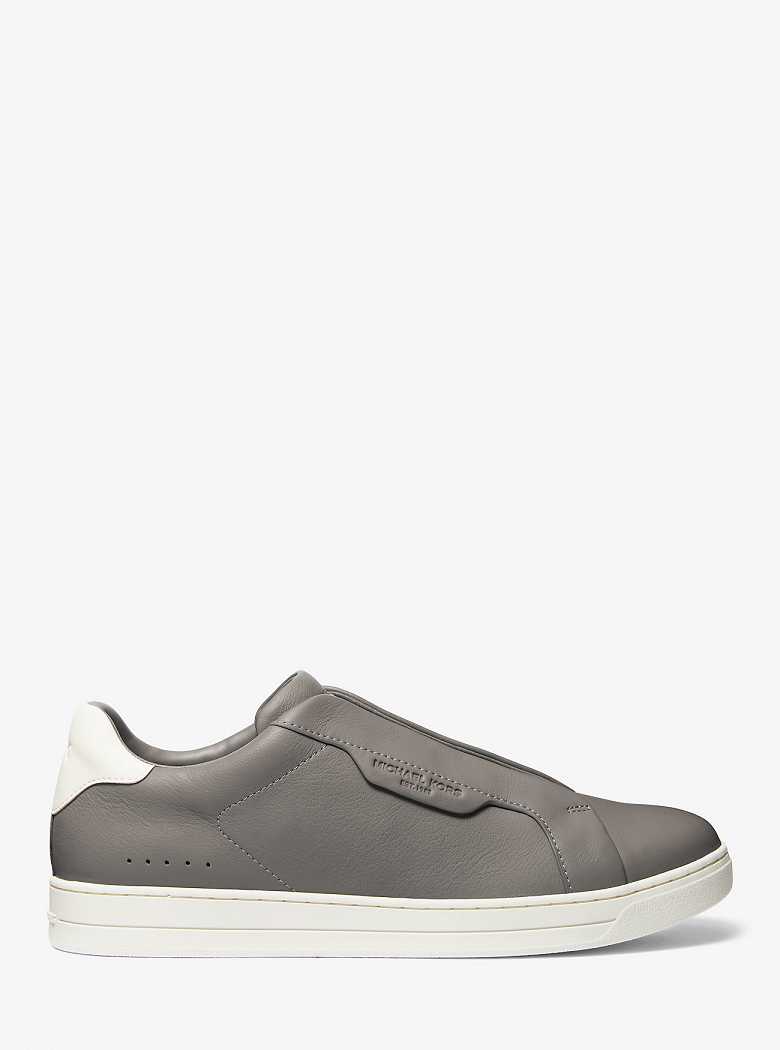 Michael Kors Keating Two-Tone Leather Slip-On Heather Grey | SN-MK28204