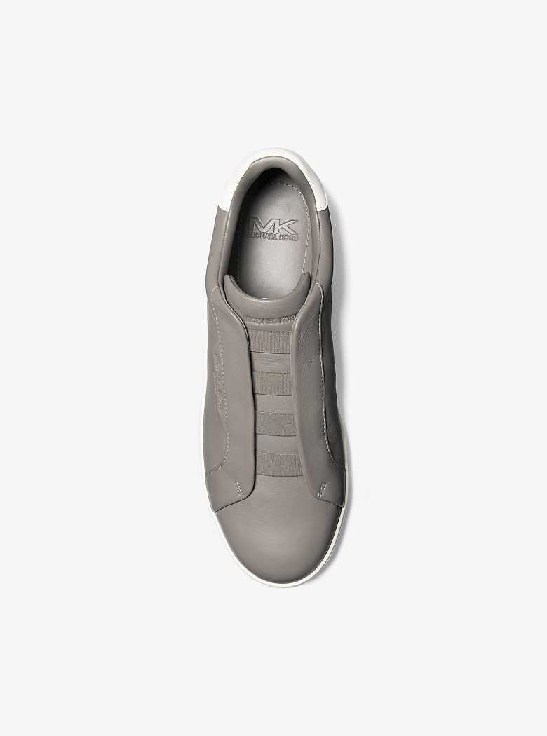 Michael Kors Keating Two-Tone Leather Slip-On Heather Grey | SN-MK28204