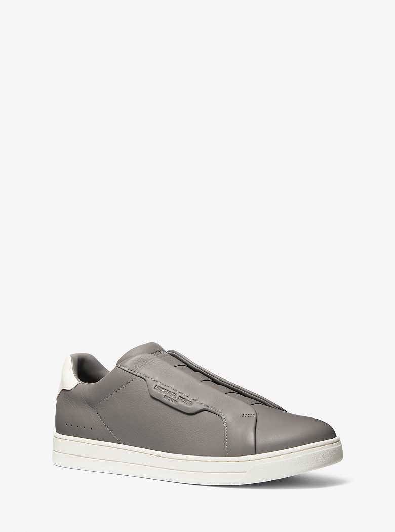 Michael Kors Keating Two-Tone Leather Slip-On Heather Grey | SN-MK28204