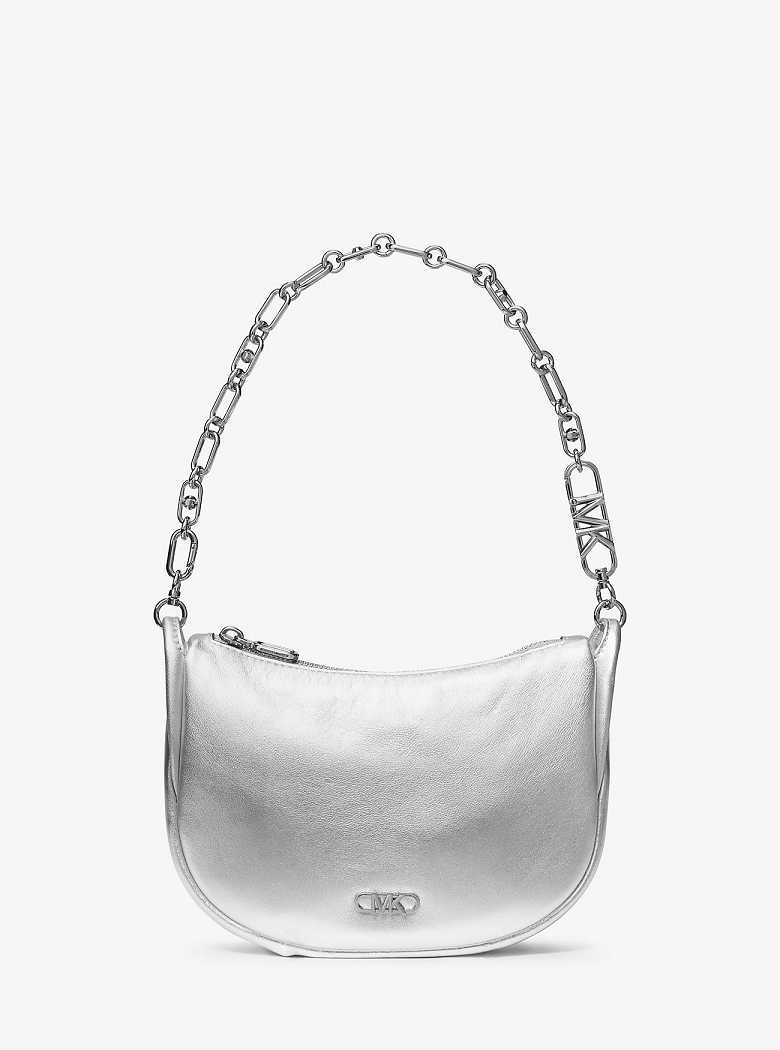 Michael Kors Kendall Small Metallic Leather Silver | SN-MK27054