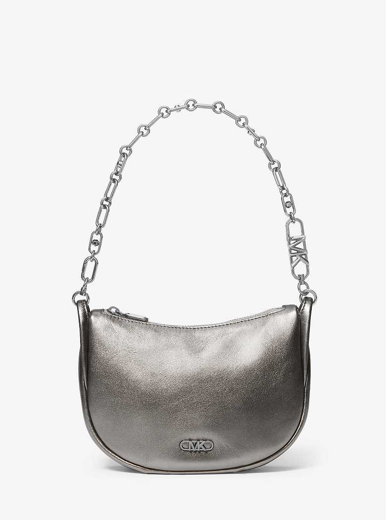 Michael Kors Kendall Small Metallic Leather Anthracite | SN-MK27069