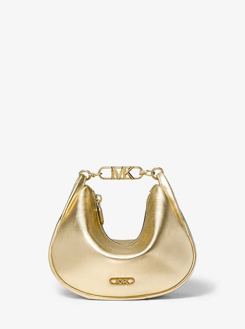 Michael Kors Kendall Small Metallic Leather Pale Gold | SN-MK27100