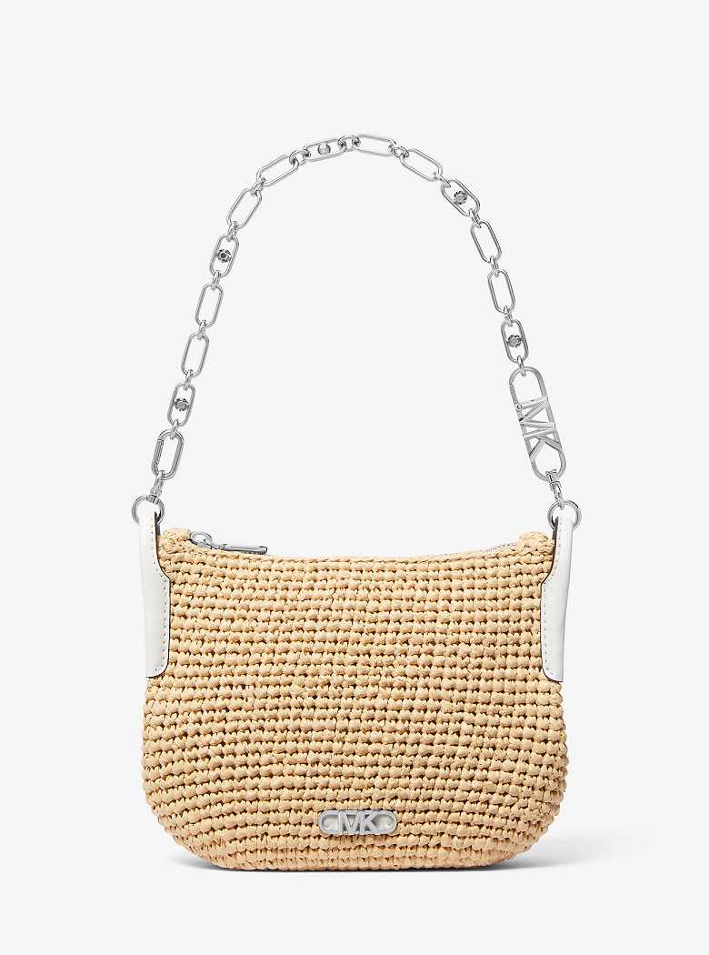 Michael Kors Kendall Small Straw Nat/Opticwht | SN-MK27103