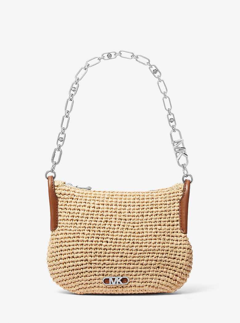 Michael Kors Kendall Small Straw Natural/Luggage | SN-MK27102