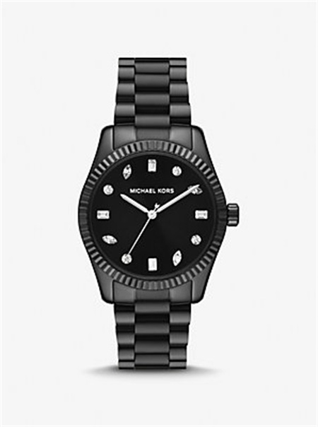 Michael Kors Lexington Pavé Black-Tone Watch Black | SN-MK28416