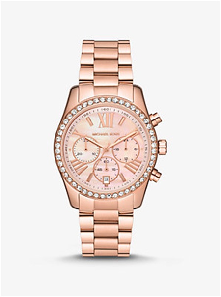 Michael Kors Lexington Pavé Rose Gold-Tone Watch Rose Gold | SN-MK28442