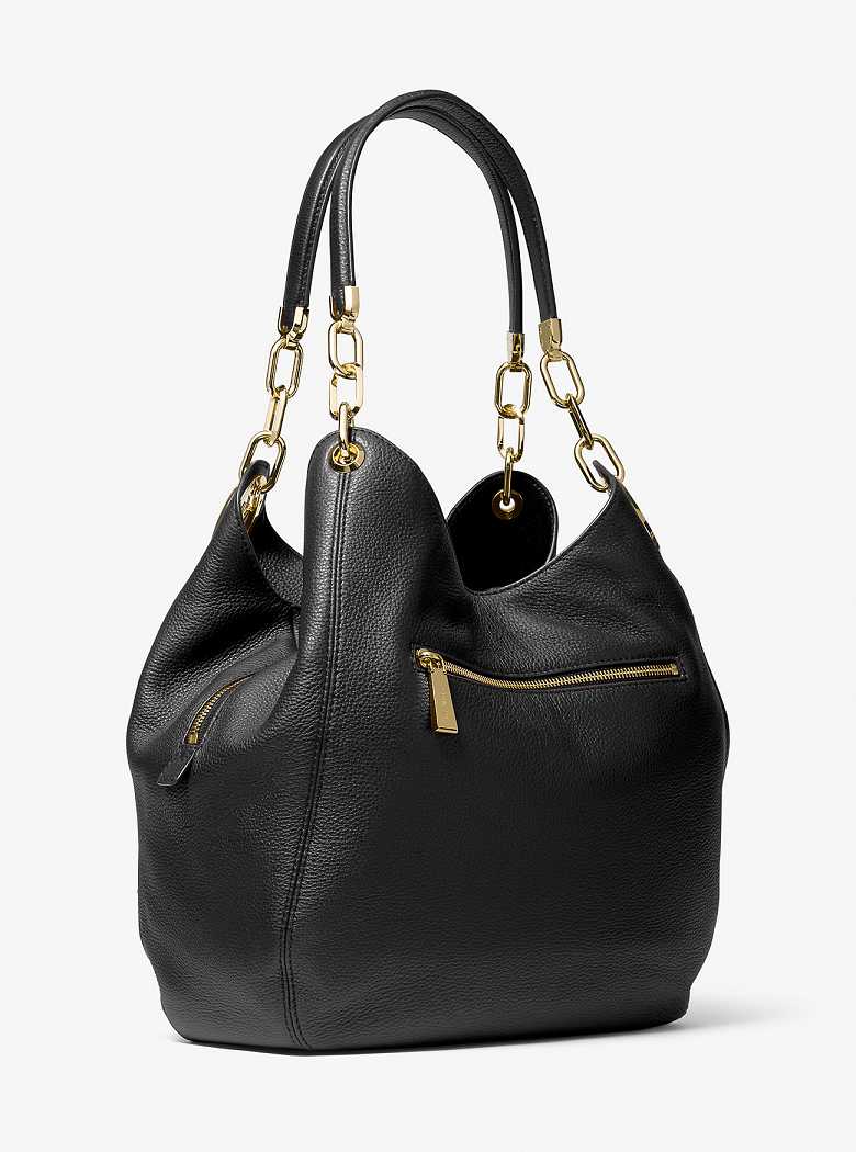 Michael Kors Lillie Large Pebbled Leather Black | SN-MK27095