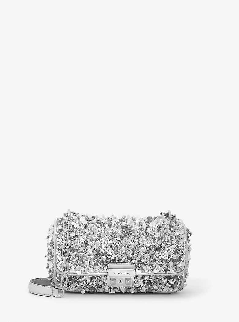 Michael Kors Limited-Edition Tribeca Small Hand-Embellished Silver | SN-MK27090