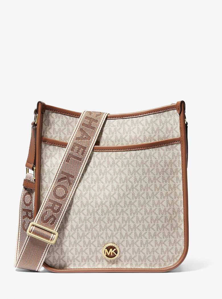 Michael Kors Luisa Large Signature Logo Vanilla/Luggage | SN-MK27224