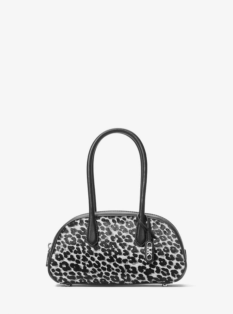 Michael Kors Lulu Small Leopard Print Calf Hair Black Combo | SN-MK27288